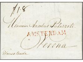 AMSTERDAM on complete letter to Verona 14 Marzo 1810, prepaid postage 5 st., written Franco Breda, and in Verona, L1.8 to be 