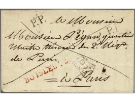 BOISLE&nbsp;DUC and P.P. (black, 2x) on complete letter to Paris le 20 Avril 1810, prepaid postage 10 st.,only known letter w