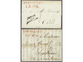 DORDRECHT&nbsp;and C.H.2eR., alle in red on 2 complete letters to Gend 20 9bre 1809 (November), transit HOLLANDE/ PAR/ ANVERS