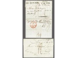 GRONINGEN&nbsp;and C.H.3eR. both in black, on 2 complete letters to Paris le 29 Decembre 1810 (ex. coll. Noël) and 8bre 1810 