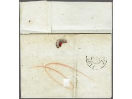 LA&nbsp;HAYE (black) and P.P. (red) on complete letter to Paris, prepaid postage 10 st., only known combination with P.P., ve