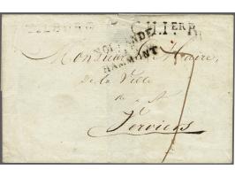 TILBURG and C.H.1eR. both in black on letter (without content) to Verviers (arrival 12 mars 1811), postage 7 déc., only known