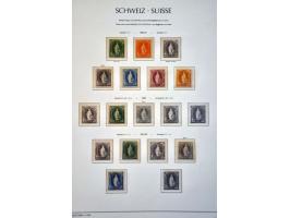 specialized collection 1854-1986 with Strubli, Sitting Helvetia and Standing Helvetia sorted on paper and perforations, Airma