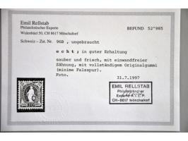 specialized collection 1854-1986 with Strubli, Sitting Helvetia and Standing Helvetia sorted on paper and perforations, Airma