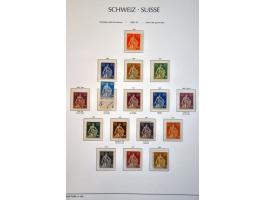 specialized collection 1854-1986 with Strubli, Sitting Helvetia and Standing Helvetia sorted on paper and perforations, Airma