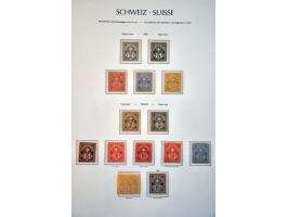 specialized collection 1854-1986 with Strubli, Sitting Helvetia and Standing Helvetia sorted on paper and perforations, Airma