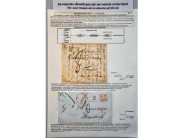 38 letters 1828-1845 to France with transit and rayon markings as LB/ 4K (in black and in red), F.D.2, F.D.5, F.D.8, F.D.10, 