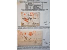 38 letters 1828-1845 to France with transit and rayon markings as LB/ 4K (in black and in red), F.D.2, F.D.5, F.D.8, F.D.10, 