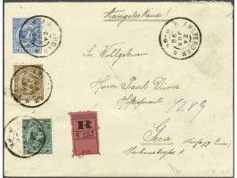 7½ cent bruin en 22½ cent zwartgroen op aangetekende envelop G. 6 van Amsterdam 24-6-1896 naar Gera (D), pracht ex. (nr. 36 g