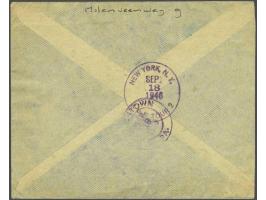 Prinsessenzegels 1½ cent t/m 12½ cent met 1e-dagstempel Blaricum 16-9-1946 op J. van Deth envelop naar USA, pracht ex., cat.w