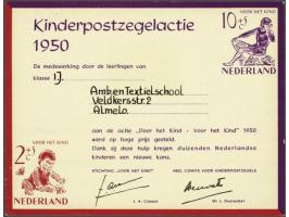 Scholenkaart Kinderpostzegelactie 1950, zeer fris pracht ex.