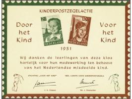 Scholenkaart Kinderpostzegelactie 1951, zeer fris pracht ex.