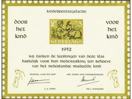 Scholenkaart Kinderpostzegelactie 1952, zeer fris pracht ex.