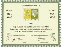 Scholenkaart Kinderpostzegelactie 1953, zeer fris pracht ex.