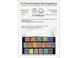 Tweezijdig 1 t/m 60 cent zonder watermerk met certificaat NKD 2012, cat.w. 1615