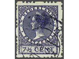 Driegaats 7½ cent violet gesneden in de postzegelplakmachine met stempel Amsterdam 17-12-1927, pracht ex. met certificaten Ko