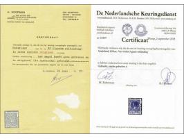 Driegaats 7½ cent violet gesneden in de postzegelplakmachine met stempel Amsterdam 17-12-1927, pracht ex. met certificaten Ko