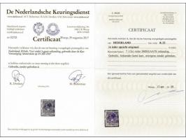 Driegaats 7½ cent violet gescheurd van de rol met stempel Amsterdam 23-12-1927, pracht ex. (linksonder korte kam) met certifi