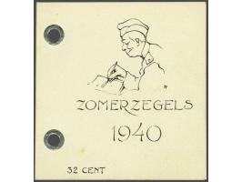 Boekje Zomerzegels 1940 van fl. 0,32 met ringetje links, pracht ex. cat.w. 800