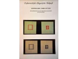 Fieldpost. Karl 1 heller - 10 kronen, imperforated proofs in the chosen colours on normal paper, one set with only frame and 