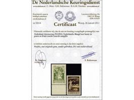 Nederlandse Maagd in groen en bruin (IN1 met velrand) met certificaat NKD 2011, cat.w. 650