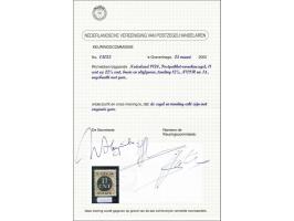 11 cent bruin en olijfgroen tanding 12½, vrijwel pracht ex. (gomzijde getind) met certificaat NVPH 2005, cat.w. 1375