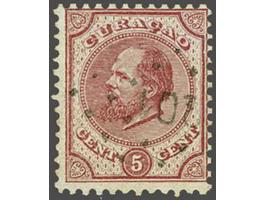 5 cent rood tanding 11½ x 12, pracht ex., cat.w. 1250