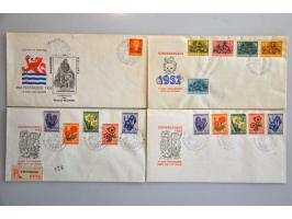 collectie fdc's vanaf E1 w.b. betere (o.a. E1 met geschreven adres naar Boedapest zonder klep), E2 met uitgegomd adres met at