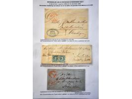 postgeschiedenis Delft en omgeving 1789-1900 (ca. 115 ex.) w.b. o.a. emissies 1864 en 1867 op brief, 2x nr. 1 met halfrond-fr