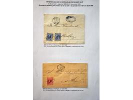 postgeschiedenis Delft en omgeving 1789-1900 (ca. 115 ex.) w.b. o.a. emissies 1864 en 1867 op brief, 2x nr. 1 met halfrond-fr