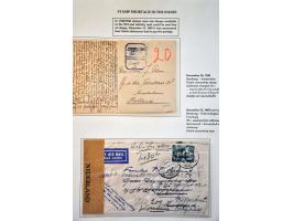 34 poststukken 1945-1947 w.b. van/naar buitenland, censuur, burgemeesterspost en enkele ongebruikte briefkaarten