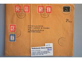 5 poststukken w.b. Nederland 1e Wereldoorlog w.b. militaire briefkaart met violet rondstempel LUCHTVAART-AFDELING COMMANDANT 