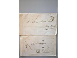 18 poststukken w.b. voorfilatelie en emissies 1852-1867, deels met langstempels