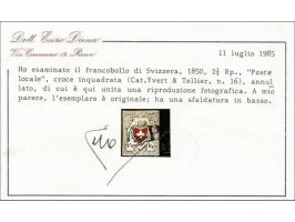 Poste Locale 2½ rappen black and red with boxed cross (Zst. no. 14 I, Type 13), fine/very fine (small surface rub at bottom) 