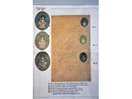 22 envelopes 4 paisa green 1933-1959, 3 unused with dies in types, other used with shades, including to the Maharadja 1940 (w