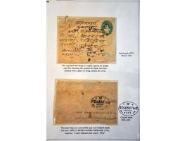 22 envelopes 4 paisa green 1933-1959, 3 unused with dies in types, other used with shades, including to the Maharadja 1940 (w