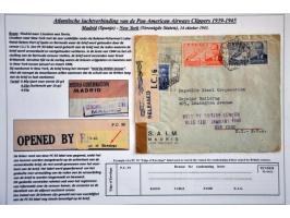 Pan American Airways Clippers, 16 covers 1939-1944, all censored and confiscated, released in 1946 with different cancellatio