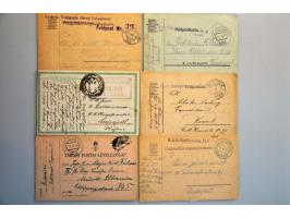 military mail 1914-1918 approx. 250 ex. military used postcards/covers/postal stationery with WWI K.u.K. field post office (P