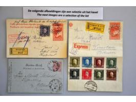 about 1500 used postal stationery including better items, cancellations, with additional franking, registered, censored, fore