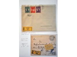 collection registered covers 1887-1918 (43 ex.) from various towns with many better items including mixed frankings, postal s