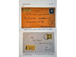 collection registered covers 1887-1918 (43 ex.) from various towns with many better items including mixed frankings, postal s