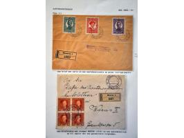 collection registered covers 1887-1918 (43 ex.) from various towns with many better items including mixed frankings, postal s