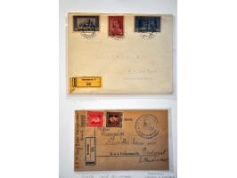 collection registered covers 1887-1918 (43 ex.) from various towns with many better items including mixed frankings, postal s