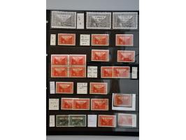 overprint issues 1914-1918, specialized collection used and */** with types, perforations, many varieties, some covers etc., 