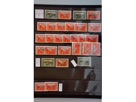 overprint issues 1914-1918, specialized collection used and */** with types, perforations, many varieties, some covers etc., 