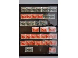 overprint issues 1914-1918, specialized collection used and */** with types, perforations, many varieties, some covers etc., 