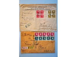 overprint issues 1914-1918, specialized collection used and */** with types, perforations, many varieties, some covers etc., 