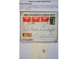 overprint issues 1914-1918, specialized collection used and */** with types, perforations, many varieties, some covers etc., 